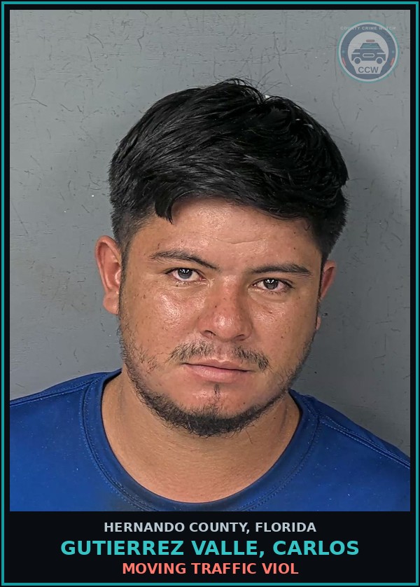 Booking mugshot of GUTIERREZ VALLE, CARLOS in Hernando County