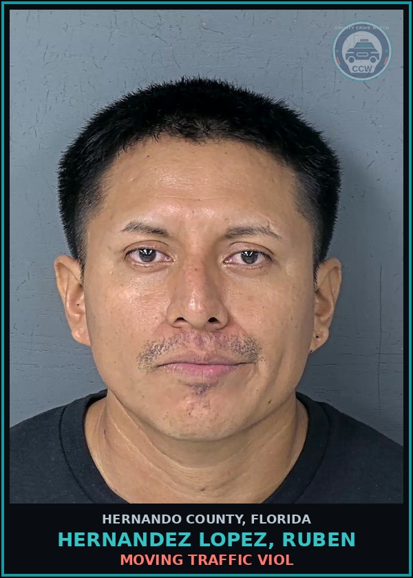 Booking mugshot of HERNANDEZ LOPEZ, RUBEN in Hernando County