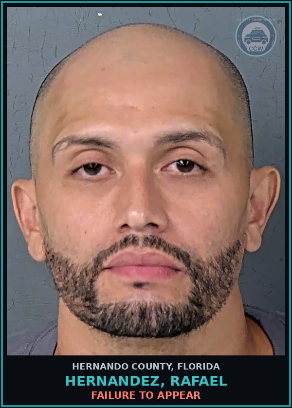 Booking mugshot of HERNANDEZ, RAFAEL in Hernando County