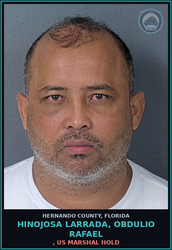 Booking mugshot of HINOJOSA LARRADA, OBDULIO RAFAEL in Hernando County
