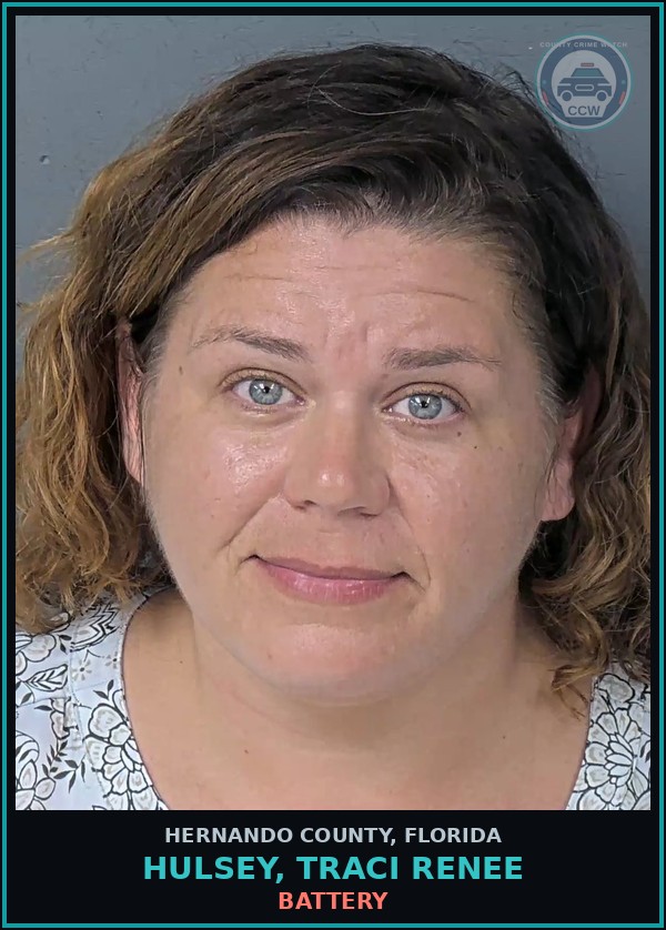 Booking mugshot of HULSEY, TRACI RENEE in Hernando County