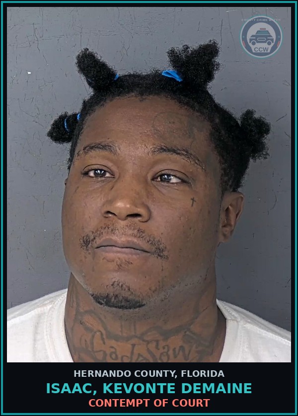 Booking mugshot of ISAAC, KEVONTE DEMAINE in Hernando County