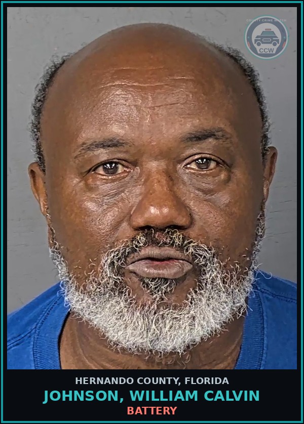 Booking mugshot of JOHNSON, WILLIAM CALVIN in Hernando County