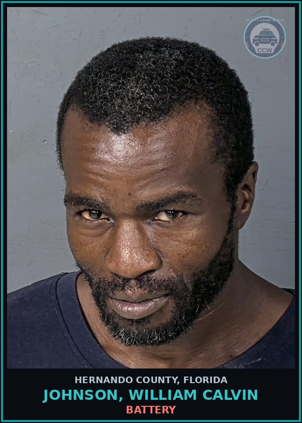 Booking mugshot of JOHNSON, WILLIAM CALVIN in Hernando County