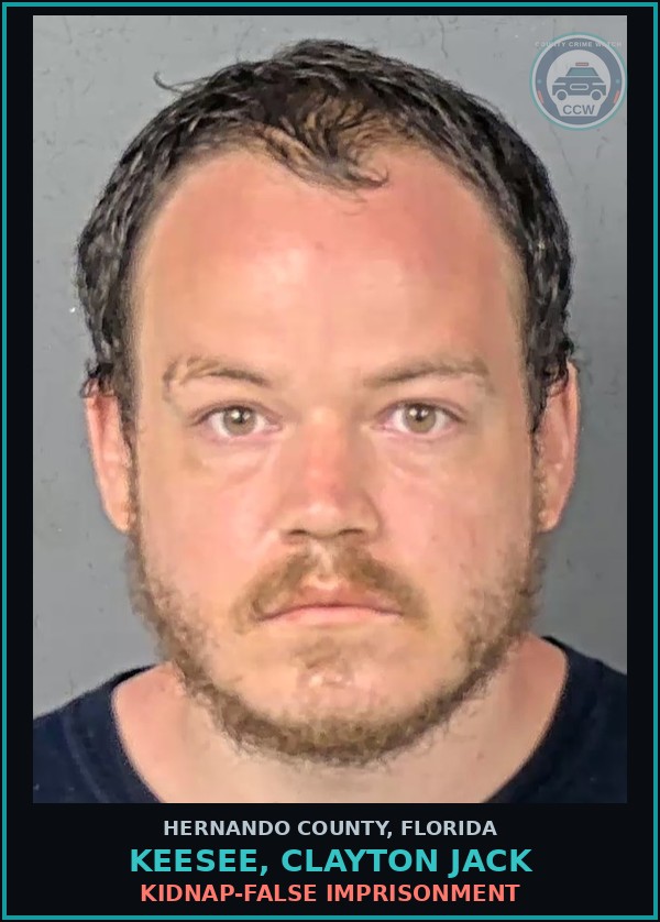 Booking mugshot of KEESEE, CLAYTON JACK in Hernando County
