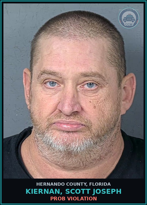 Booking mugshot of KIERNAN, SCOTT JOSEPH in Hernando County