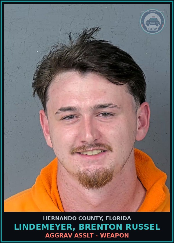 Booking mugshot of LINDEMEYER, BRENTON RUSSEL in Hernando County