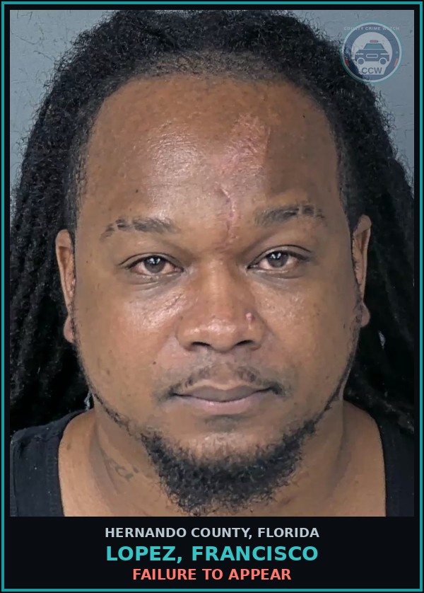 Booking mugshot of LOPEZ, FRANCISCO in Hernando County