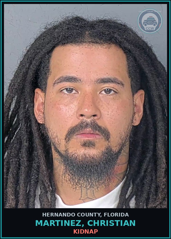 Booking mugshot of MARTINEZ, CHRISTIAN in Hernando County