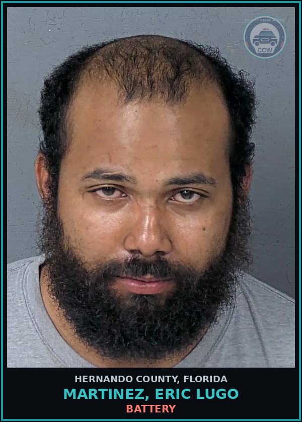 Booking mugshot of MARTINEZ, ERIC LUGO in Hernando County