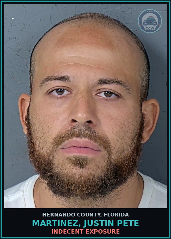 Booking mugshot of MARTINEZ, JUSTIN PETE in Hernando County