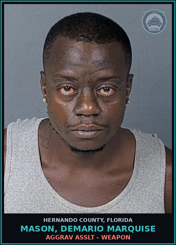 Booking mugshot of MASON, DEMARIO MARQUISE in Hernando County