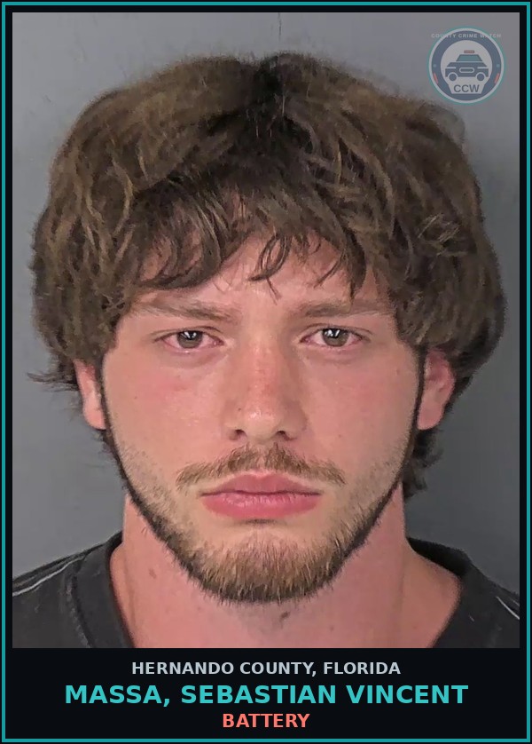 Booking mugshot of MASSA, SEBASTIAN VINCENT in Hernando County