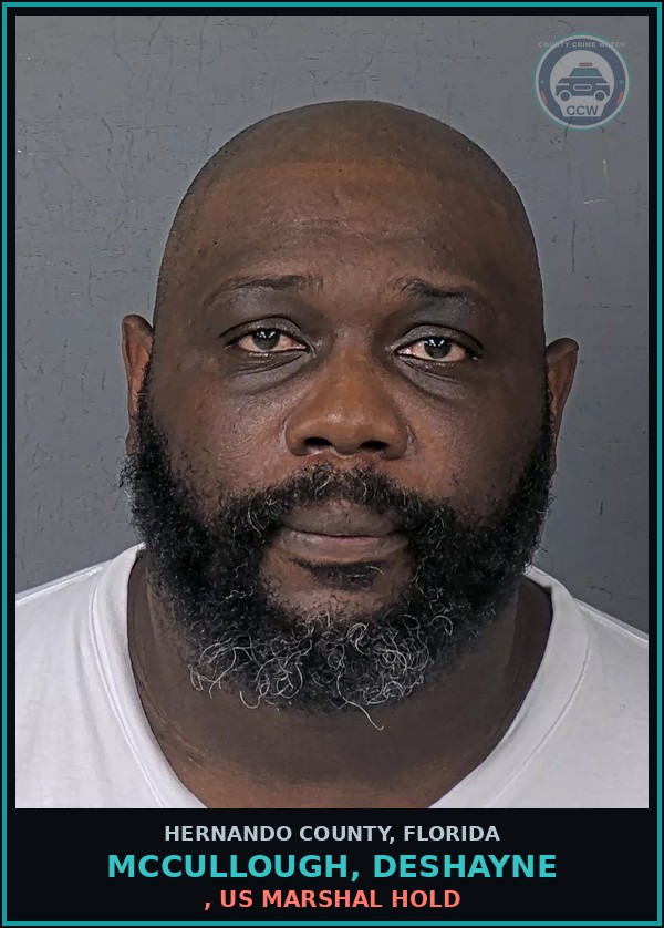 Booking mugshot of MCCULLOUGH, DESHAYNE in Hernando County