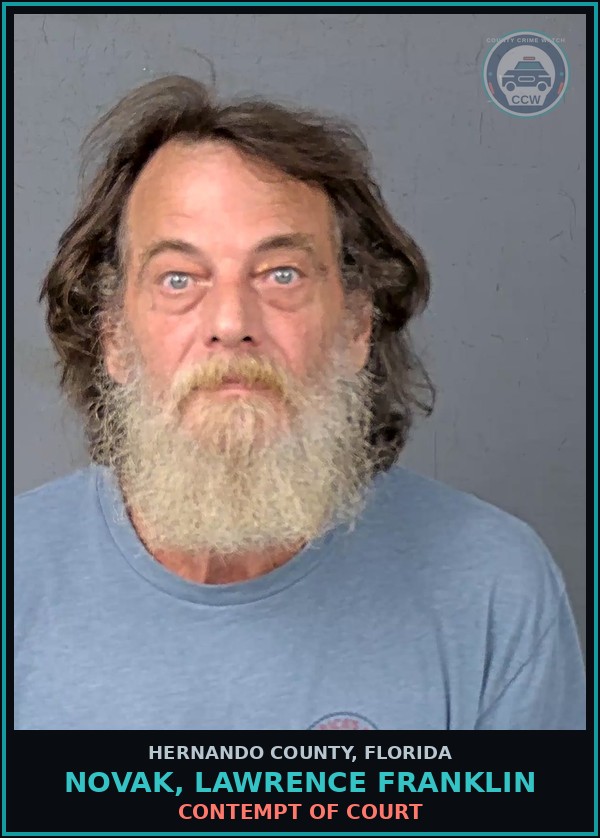 Booking mugshot of NOVAK, LAWRENCE FRANKLIN in Hernando County