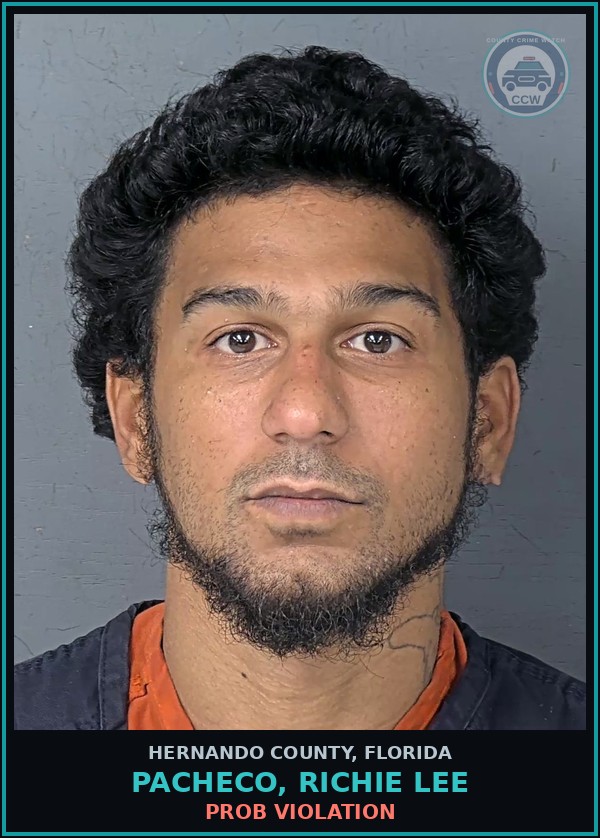 Booking mugshot of PACHECO, RICHIE LEE in Hernando County