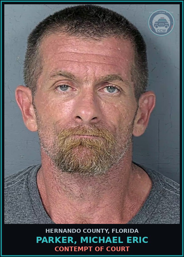 Booking mugshot of PARKER, MICHAEL ERIC in Hernando County