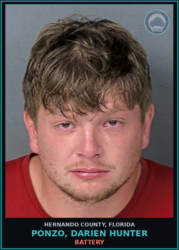 Booking mugshot of PONZO, DARIEN HUNTER in Hernando County