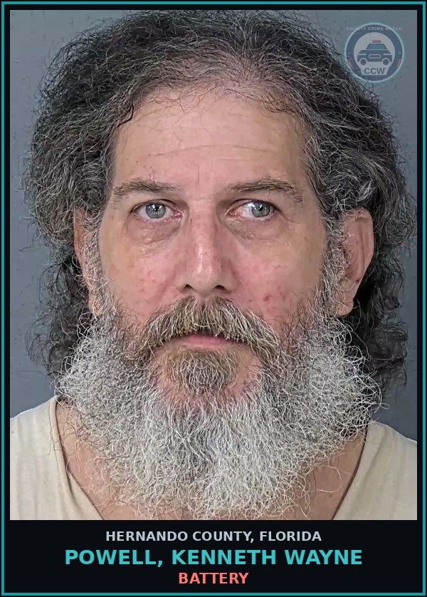 Booking mugshot of POWELL, KENNETH WAYNE in Hernando County