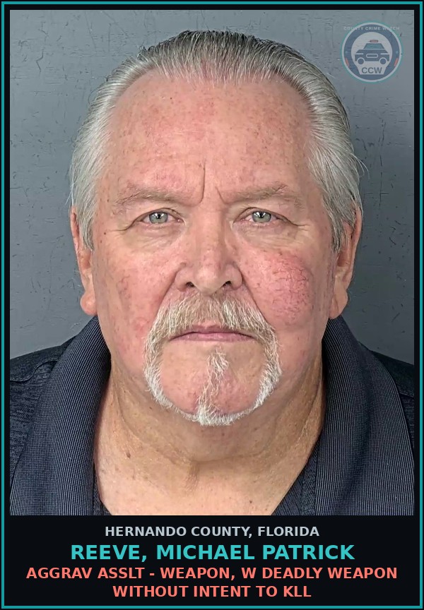 Booking mugshot of REEVE, MICHAEL PATRICK in Hernando County