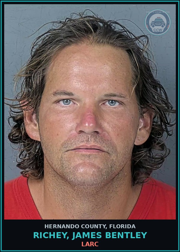 Booking mugshot of RICHEY, JAMES BENTLEY in Hernando County