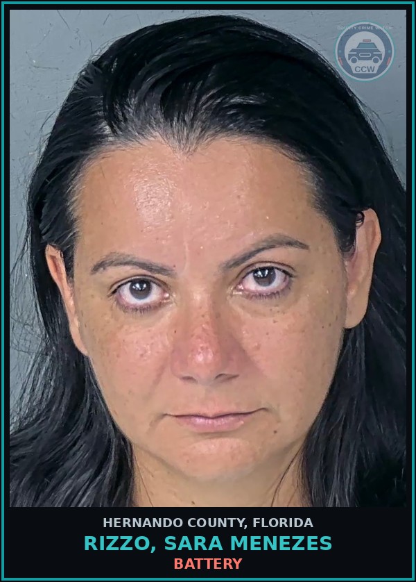 Booking mugshot of RIZZO, SARA MENEZES in Hernando County