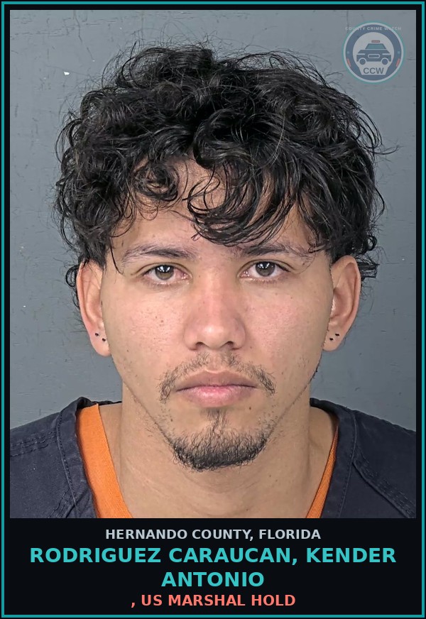 Booking mugshot of RODRIGUEZ CARAUCAN, KENDER ANTONIO in Hernando County