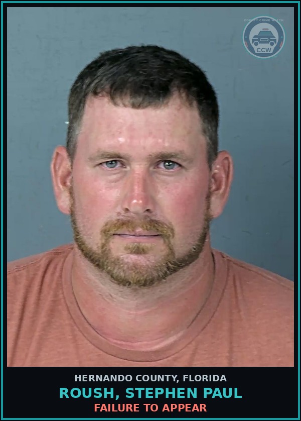Booking mugshot of ROUSH, STEPHEN PAUL in Hernando County