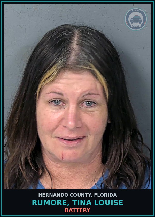 Booking mugshot of RUMORE, TINA LOUISE in Hernando County