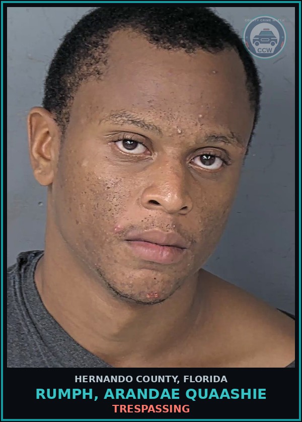 Booking mugshot of RUMPH, ARANDAE QUAASHIE in Hernando County