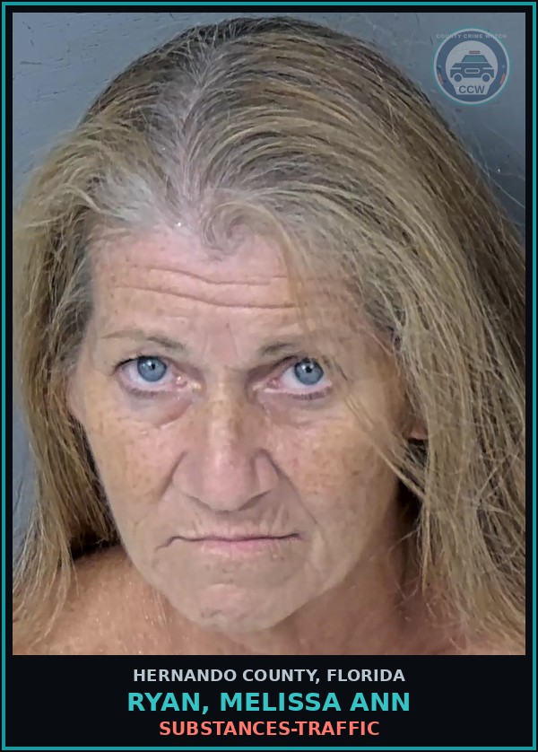 Booking mugshot of RYAN, MELISSA ANN in Hernando County