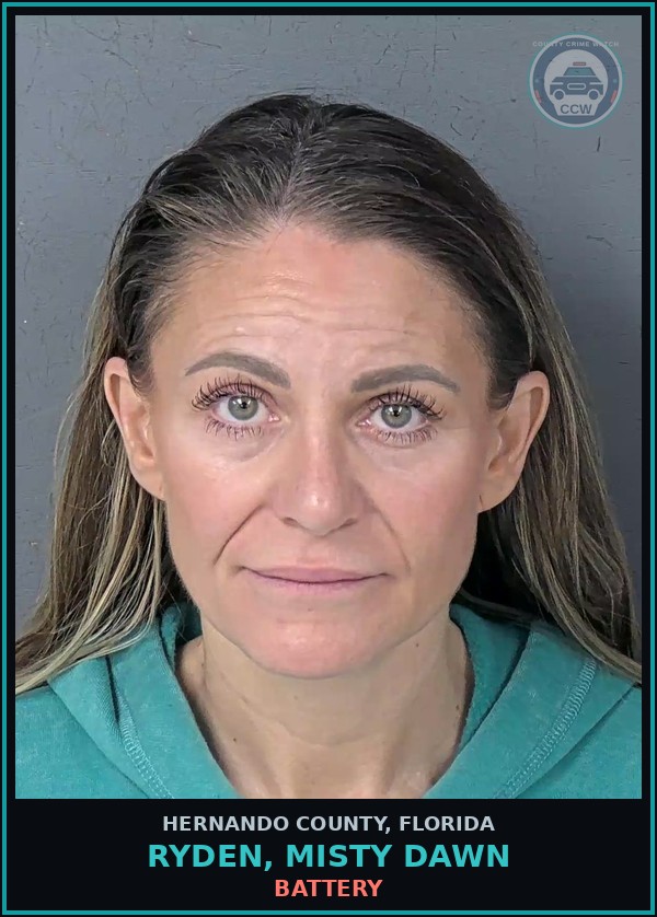 Booking mugshot of RYDEN, MISTY DAWN in Hernando County