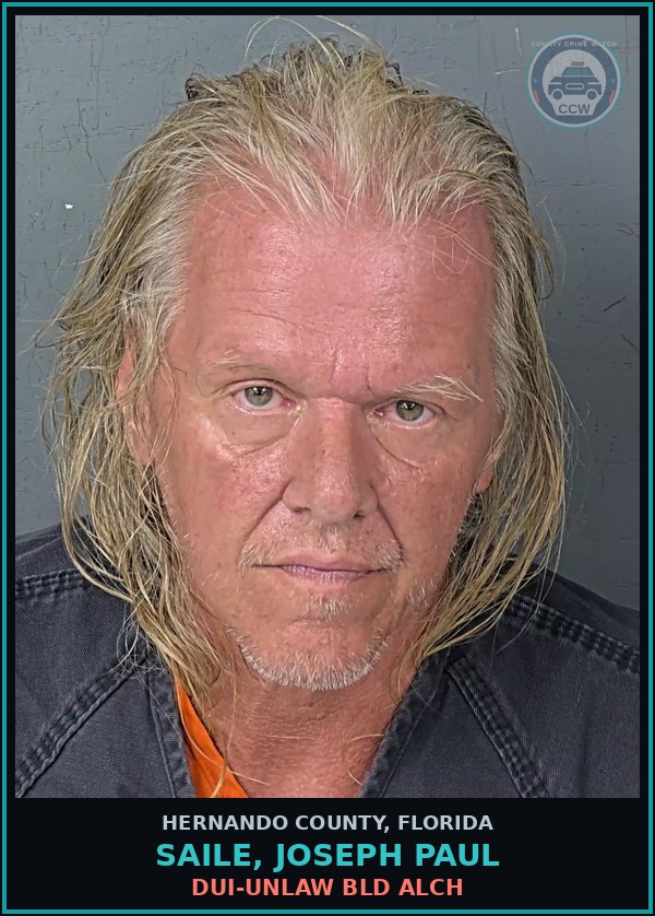 Booking mugshot of SAILE, JOSEPH PAUL in Hernando County