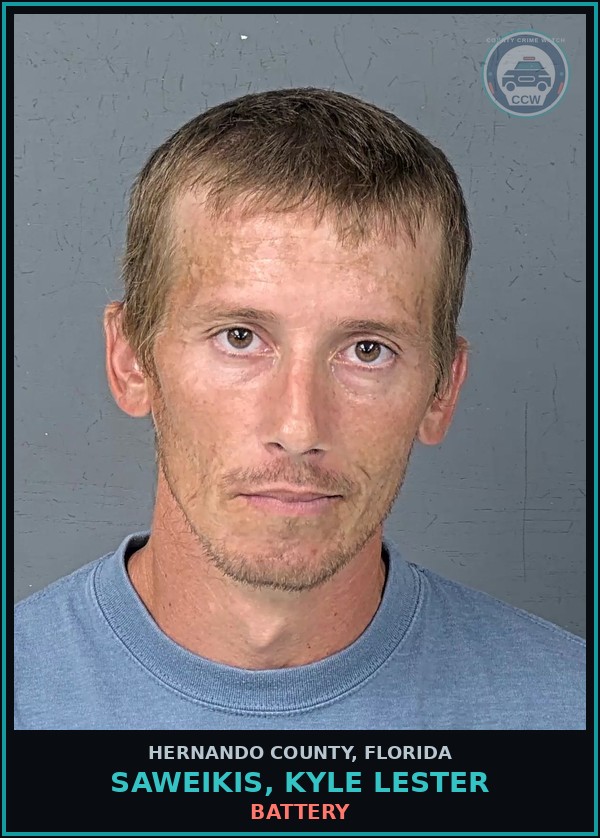 Booking mugshot of SAWEIKIS, KYLE LESTER in Hernando County