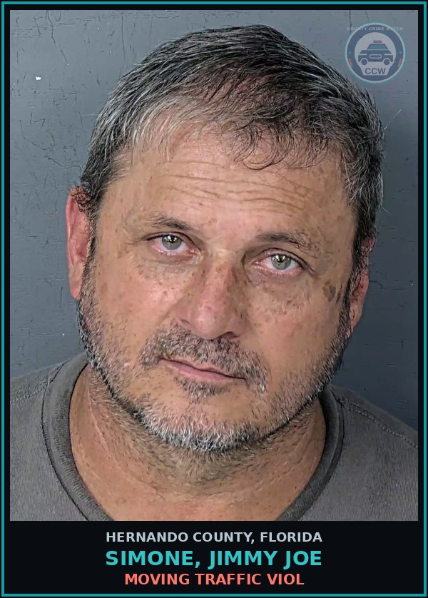 Booking mugshot of SIMONE, JIMMY JOE in Hernando County