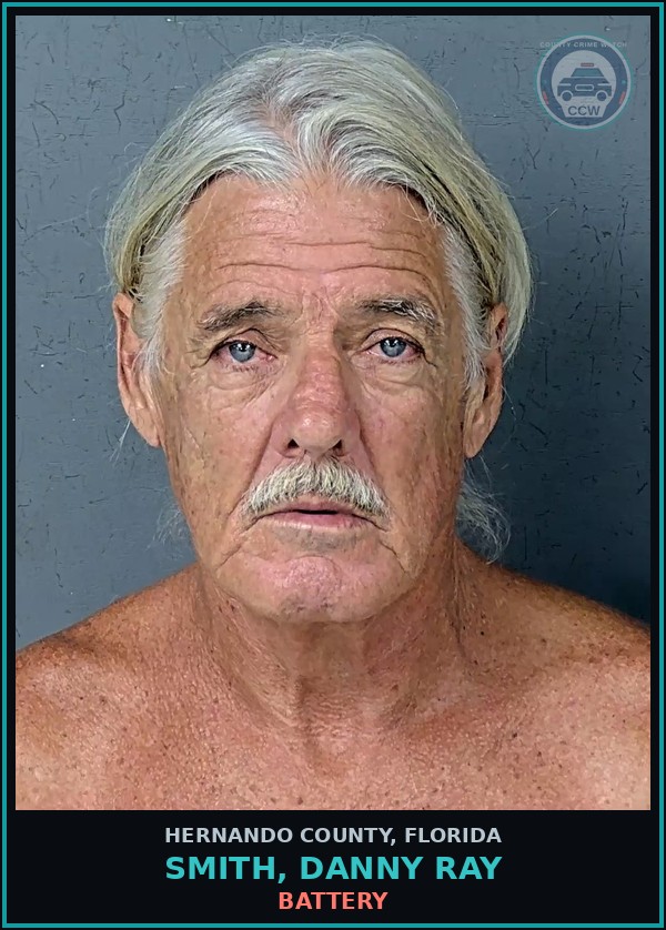 Booking mugshot of SMITH, DANNY RAY in Hernando County