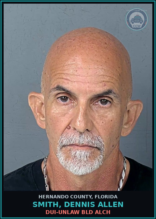 Booking mugshot of SMITH, DENNIS ALLEN in Hernando County
