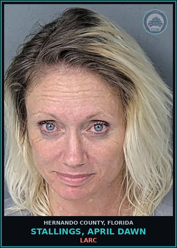 Booking mugshot of STALLINGS, APRIL DAWN in Hernando County