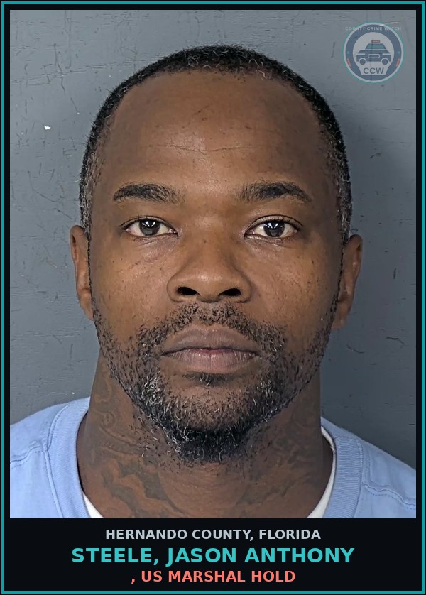 Booking mugshot of STEELE, JASON ANTHONY in Hernando County