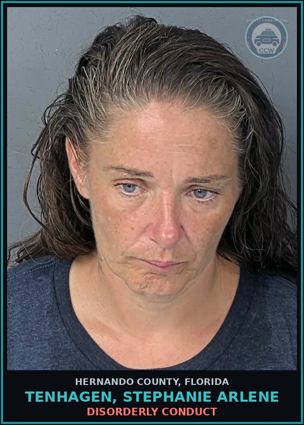Booking mugshot of TENHAGEN, STEPHANIE ARLENE in Hernando County