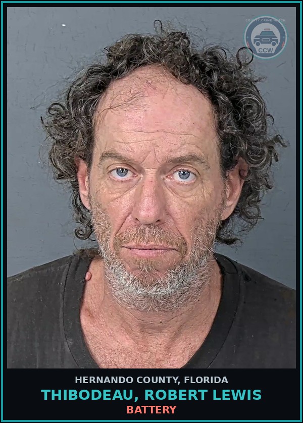 Booking mugshot of THIBODEAU, ROBERT LEWIS in Hernando County