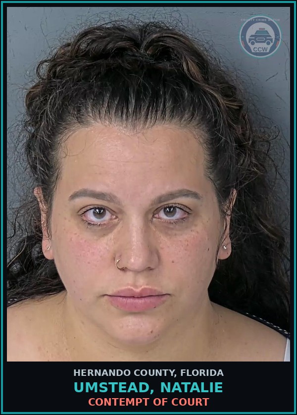 Booking mugshot of UMSTEAD, NATALIE in Hernando County