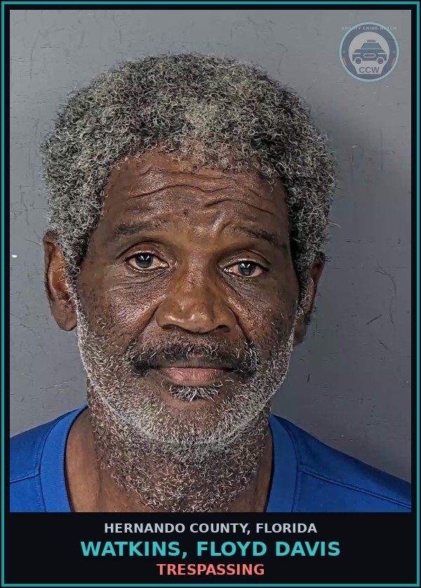 Booking mugshot of WATKINS, FLOYD DAVIS in Hernando County