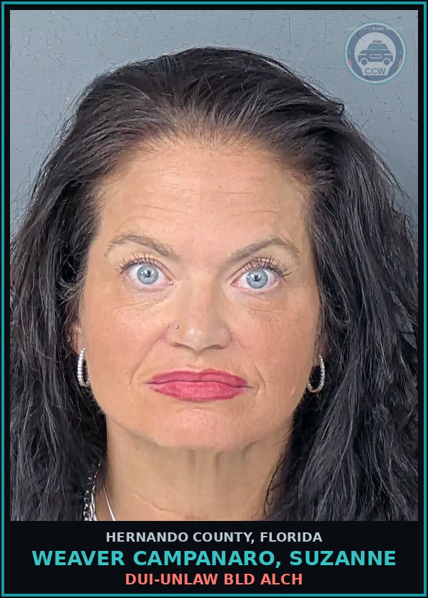 Booking mugshot of WEAVER CAMPANARO, SUZANNE in Hernando County