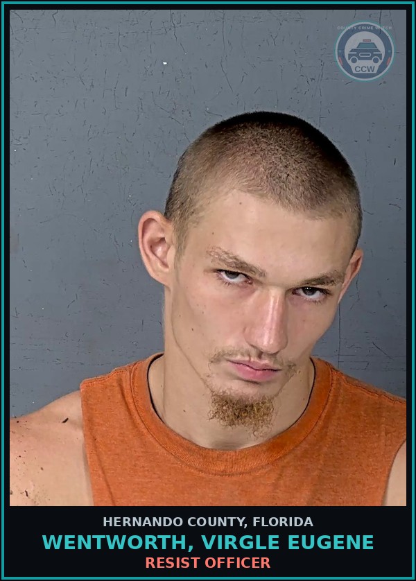 Booking mugshot of WENTWORTH, VIRGLE EUGENE in Hernando County