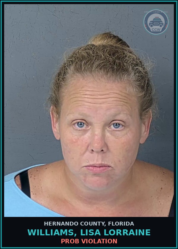 Booking mugshot of WILLIAMS, LISA LORRAINE in Hernando County