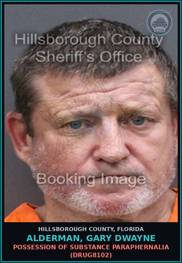Booking mugshot of ALDERMAN, GARY DWAYNE in Hillsborough County