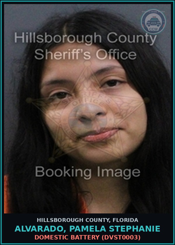 Booking mugshot of ALVARADO, PAMELA STEPHANIE in Hillsborough County
