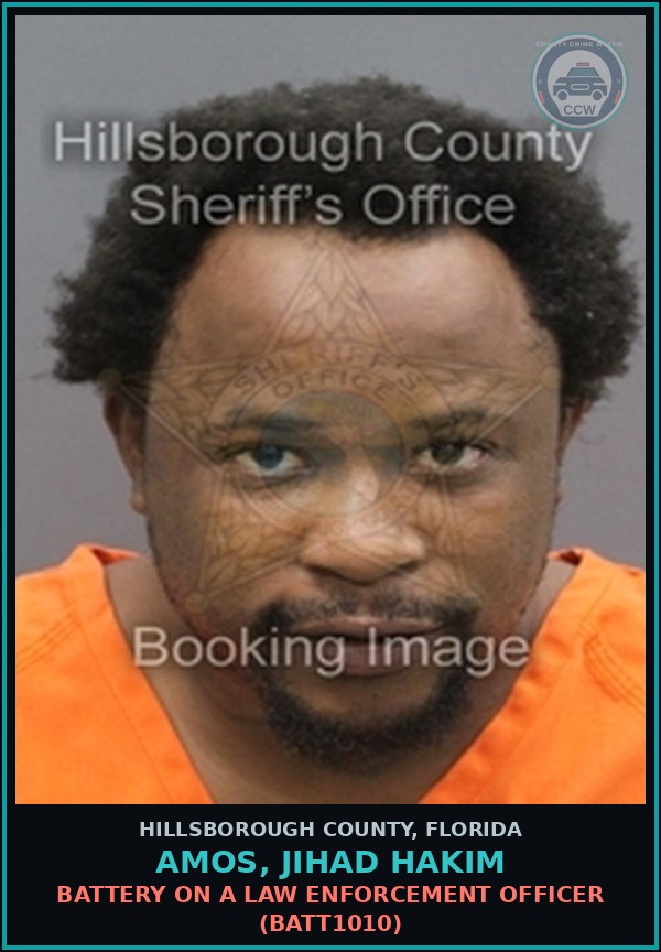 Booking mugshot of AMOS, JIHAD HAKIM in Hillsborough County