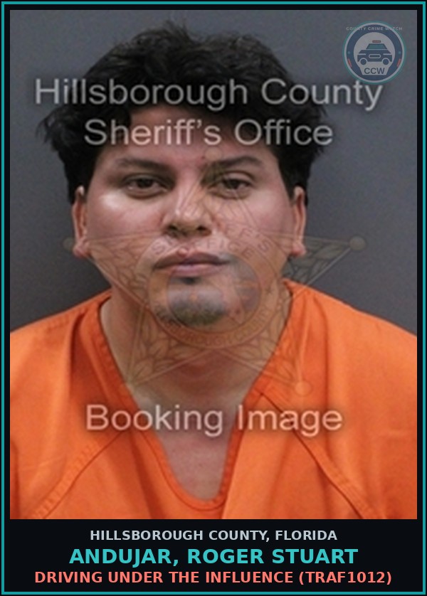 Booking mugshot of ANDUJAR, ROGER STUART in Hillsborough County